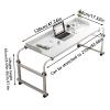 YFWOKSL Adjustable Rolling Overbed Table with Solid Wood Tabletop view 2