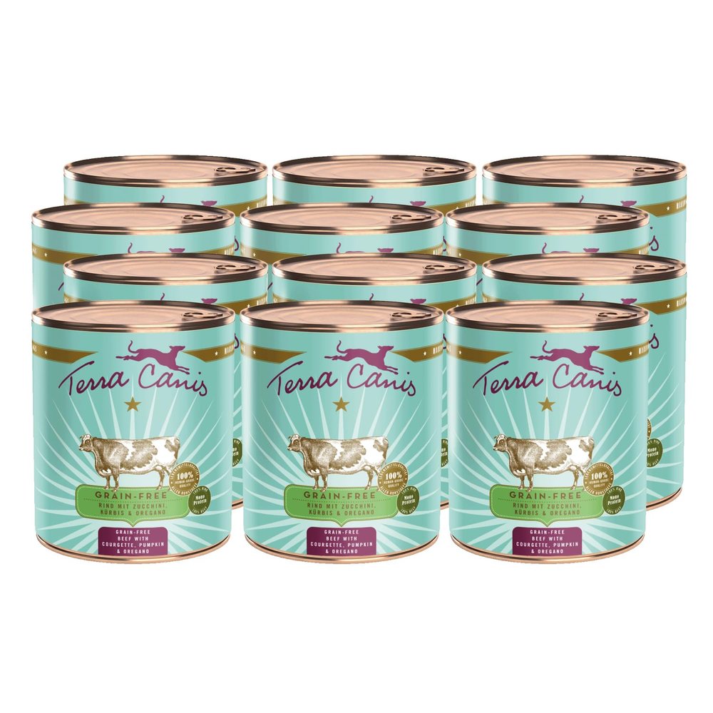 Terra Canis Beef with Zucchini, Grain-Free Wet Dog Food, 12 x 800 g