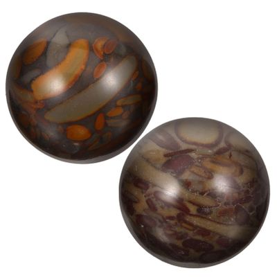 2 Stone Balls, 25 mm, Smooth Hand Massage Balls for Hand Exercises