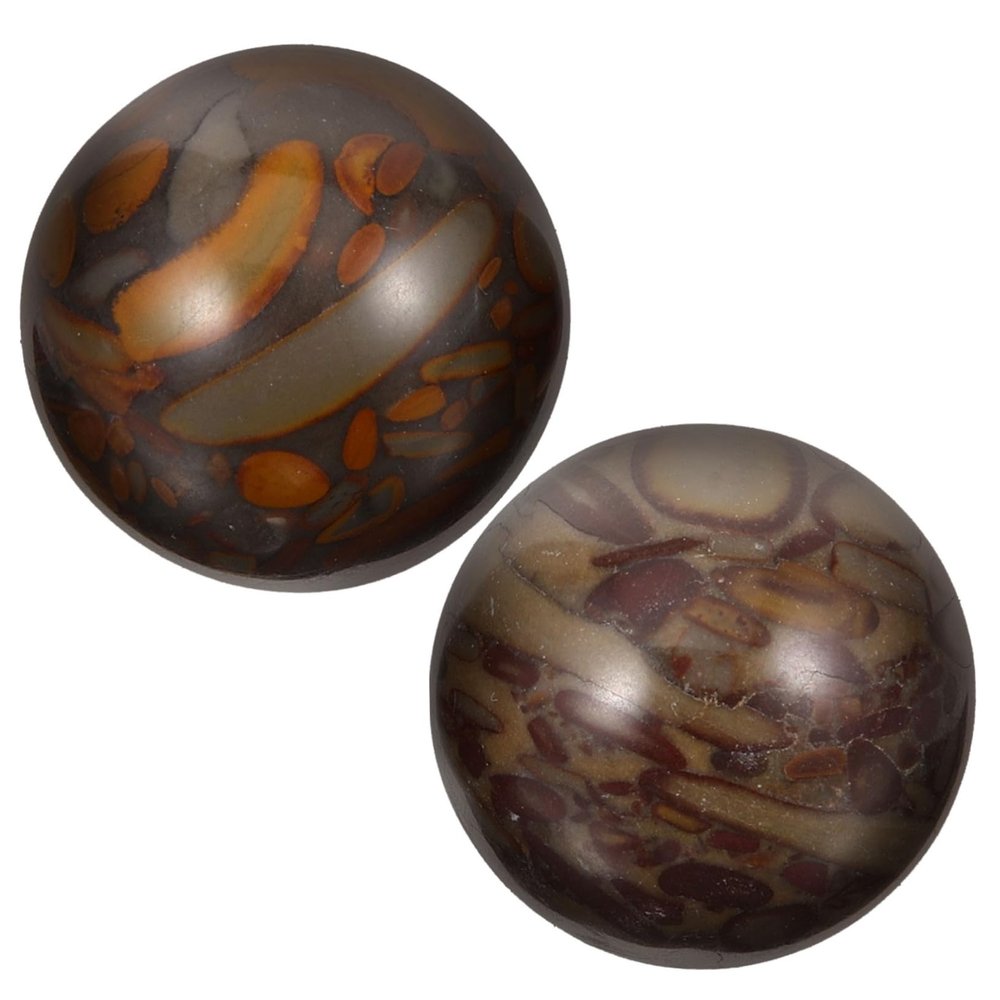 2 Stone Balls, 25 mm, Smooth Hand Massage Balls for Hand Exercises