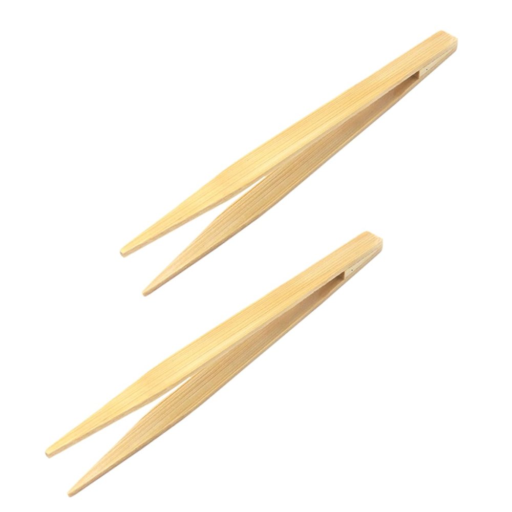 Kisangel 2-Piece Wooden Tweezers for Reptile Feeding