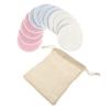 FRCOLOR 13-Piece Reusable Bamboo Fiber Makeup Remover Pads with Powder Puff, Facial Cleansing Puff, and Mesh Bag view 1