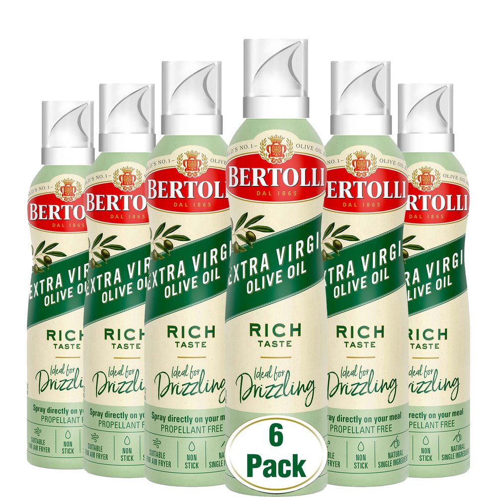 Bertolli Extra Virgin Olive Oil Spray, Rich Flavor, 140 ml, 6-Pack