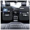 Toets Car Back Seat Organizer for Mazda CX-60, CX-50 and CX-5, PU Leather Backrest Protection Storage Bag with Foldable Tray, B/Grey view 3