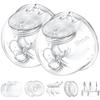 2 Complete Milk Collection Cup Sets with 19 mm Flanges for Momcozy S12 Pro/S9 Pro, NOT S9/S12 view 1