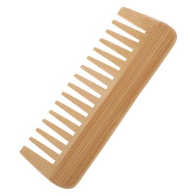 Wooden Hair Comb with Wide Teeth for Women and Men, Yellow