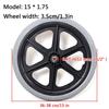 15 x 1.75-Inch Wheelchair Rear Replacement Wheels, 12 mm Inner Diameter, Solid Tires view 3