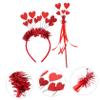 WRITWAA Heart Hair Accessory Set with Glitter and Fairy Wand for Valentine's Day view 4