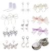 NICENEEDED Pearl Bow Shoe Charms for Sneakers, 22-Piece Shoelace Decoration Set view 1