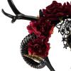 Ralondbey Gothic Horn Headband with Rose Garland for Women and Girls view 3
