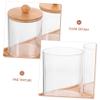 IMIKEYA 3-Piece Makeup Vanity Organizer Set, Transparent Cotton Pad Holders and Storage Canisters view 3