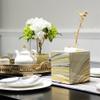 FZL02068LM Glass Tissue Box Holder with Gold Drawer view 3