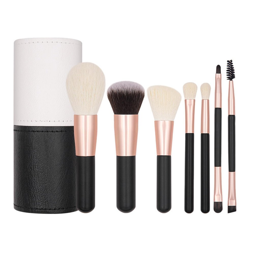 Compact 7-Piece Makeup Brush Set with Soft Brushes
