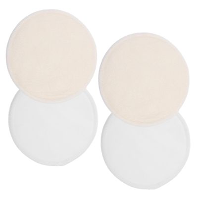 4 Reusable Bamboo Fiber Nursing Pads, White