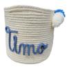 Decorative Personalized Storage Basket, Gift Basket, Toy Basket with Name in Blue, Handmade view 1