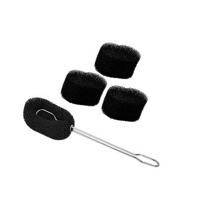 Stainless Steel-Handle Sponge Cup Brushes, 3-Pack