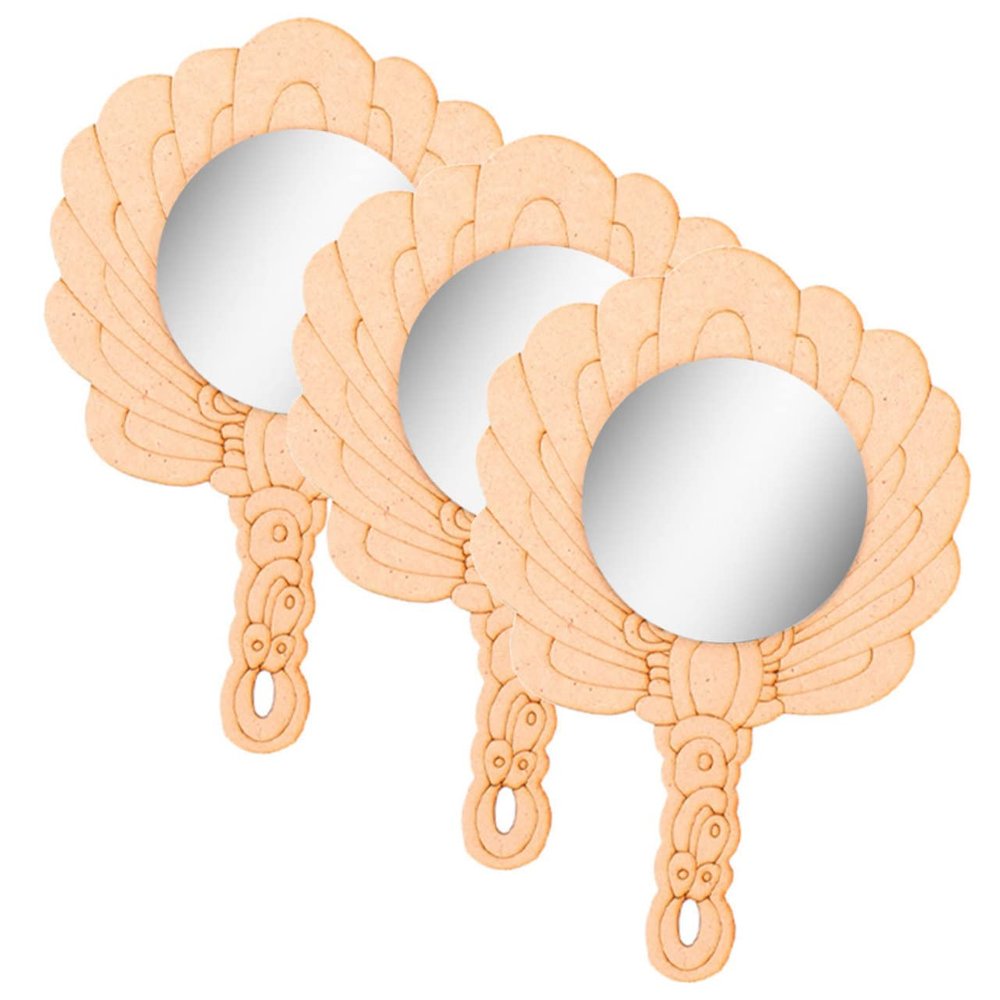VICASKY Unfinished Wooden Hand Mirror Craft Blank for Kids