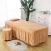 LDLCYCN Crystal Velvet Massage Table Cover with Skirt and Face Hole, Yellow, 190 x 80 cm (S) view 1