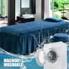 LDLCYCN Solid Massage Table Skirt Cover with Face Breathing Hole, Crystal Velvet, B/Gray, 70 x 185 cm (S) view 3