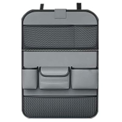 Toets Car Back Seat Organizer for Alfa Romeo GT (937), PU Leather with Foldable Tray, Black/Gray