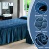 LDLCYCN Quilted Massage Table Skirt Cover with Face Hole, Crystal Velvet, B/Black, 70 × 185 cm (S) view 4