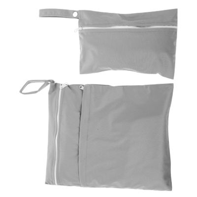 KOMBIUDA 2-Piece Reusable Wet and Dry Bags for Cloth Diapers and Hygiene Products, Waterproof and Washable