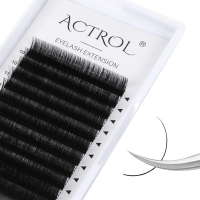 ACTROL Classic Eyelash Extensions, 0.05 mm, DD Curl, 10–13 mm, Mixed Tray, Matte Black