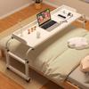 AMHSNIJI Overbed Desk, 120 x 40 cm, Mobile Desk with 4 Wheels, Height-Adjustable 65–95 cm view 1