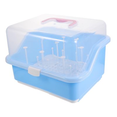 GARVALON Baby Bottle Storage Box Cover, Drying Rack for Baby Bottles, Portable Dish Storage for Home and Outdoors, Color
