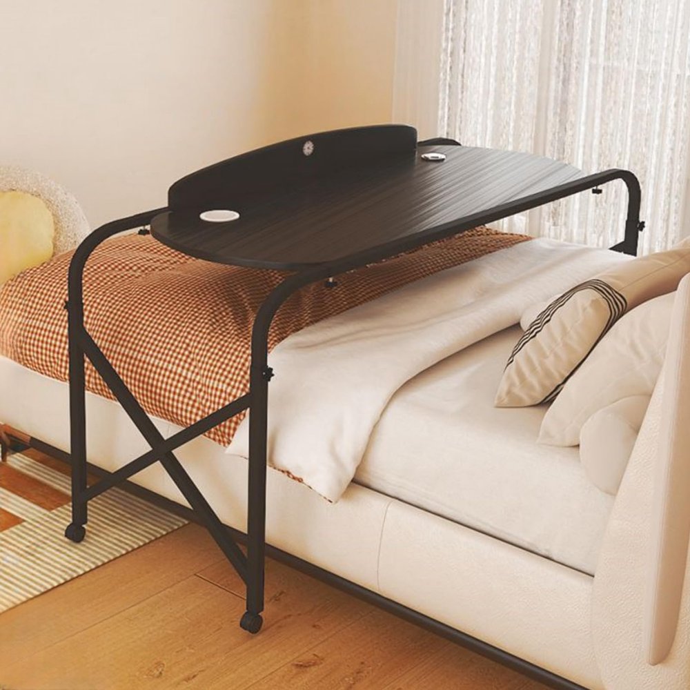 AMHSNIJI Adjustable Overbed Desk with Wheels