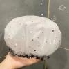 Waterproof Double-Layer Shower Cap with Starry Sky Design, Reusable Oversized Bathing Cap view 4