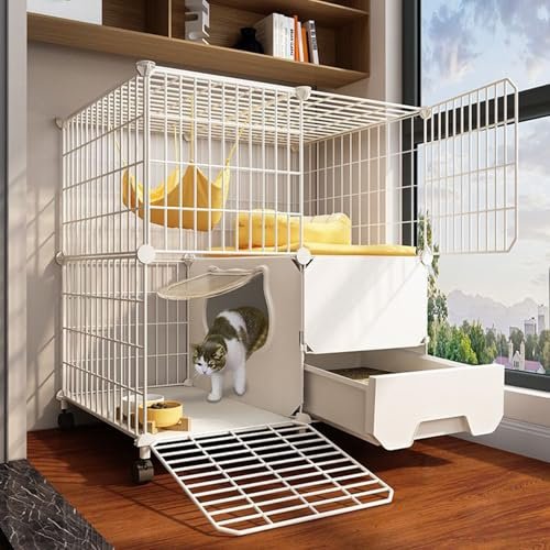 Large Indoor Cat Cage with Litter Box
