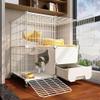 Large Indoor Cat Cage with Litter Box view 1