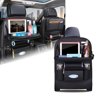 ZDHXZYQ Car Seat Back Organizer for VW Caddy and Passat B4/B5, Waterproof with Foldable Tray Table, Black