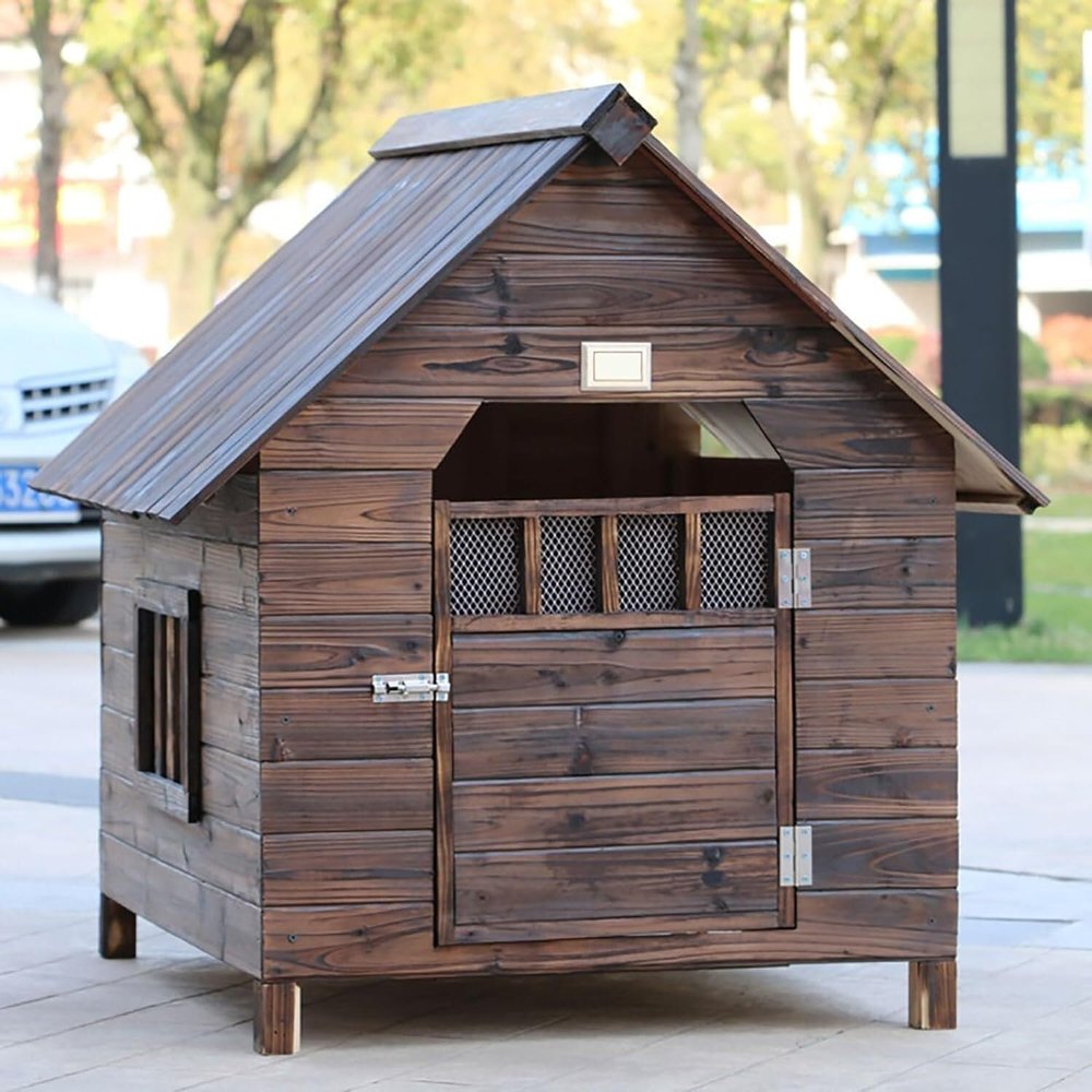 Outdoor Wooden Dog House, Weatherproof, XL