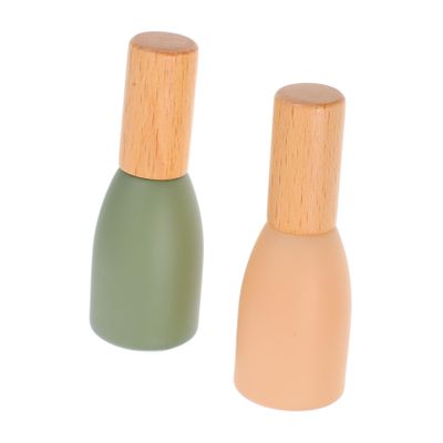 FRCOLOR 2-Pack 10 mL Refillable Glass Rollerball Perfume Bottles with Wooden Caps