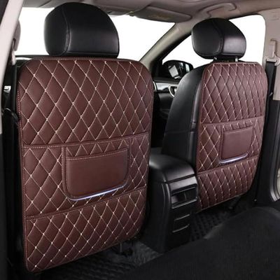 DAYKET 2-Pack Car Seat Back Protectors for Audi A4 B8/B9, A5, A6 C7/C8, Q3 F3/8U, Long Coffee