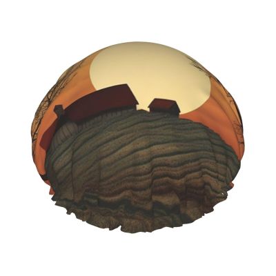 Reusable Double-Layer Shower Cap with Sunrise Print
