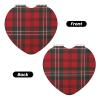 Fukker Red Scottish Plaid Heart Compact Makeup Mirror view 2