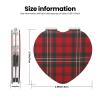 Fukker Red Scottish Plaid Heart Compact Makeup Mirror view 3