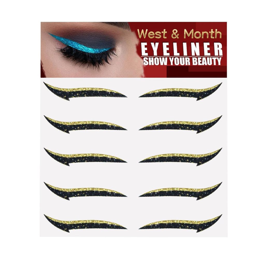 Glitter Eyeliner Stickers - Instant Self-Adhesive Eyeliner - 5 Pairs