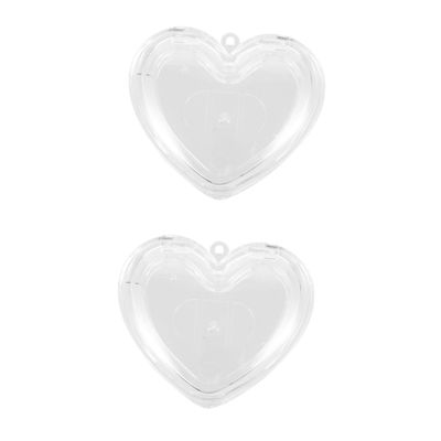 WOONEKY 2-Piece Empty Heart-Shaped Transparent Blush Compacts