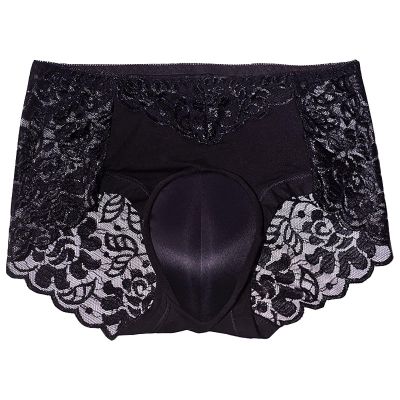 Beokeuioe Lace High-Waist Tucking Gaff Thong for Crossdressers and Transgender Underwear