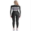 JEATHA Women's Sexy Racer Costume, Long-Sleeve Slim-Fit Jumpsuit, Black, S view 2