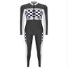 JEATHA Women's Sexy Racer Costume, Long-Sleeve Slim-Fit Jumpsuit, Black, S view 3