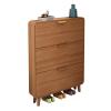 Wooden Shoe Cabinet with 3 Flip-Down Drawers, Slim Stackable Shoe Organizer (90 x view 1