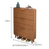 Wooden Shoe Cabinet with 3 Flip-Down Drawers, Slim Stackable Shoe Organizer (90 x view 3