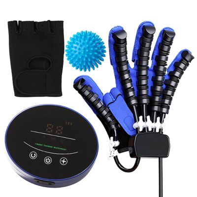 GAOXIAO Rehabilitation Robot Glove for Stroke Patients, Hemiplegia Hand Therapy Equipment, Hand and Finger Training, Finger Function Rehabilitation, Blue, Right Hand, L