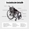 SXTYFBB Folding Lightweight Active Wheelchair, Aluminum Self-Propelled Performance Wheelchair, 36 cm view 3