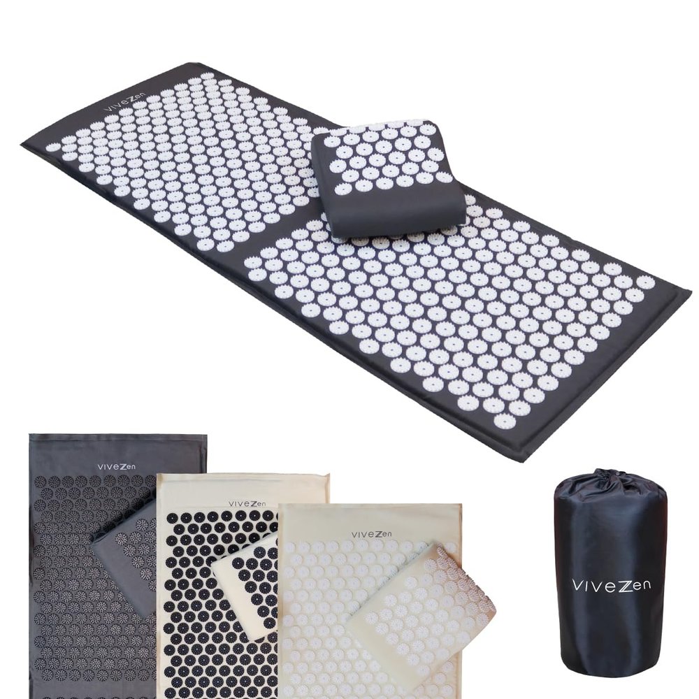 Vivezen Acupressure Mat and Pillow with Carrying Bag